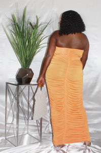 "Date Night" Orange Ruched Dress