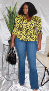 "Fierce" Yellow Leopard Shirt