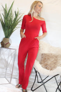 "Living Simple" Red Jumpsuit