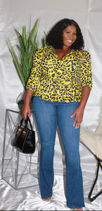 "Fierce" Yellow Leopard Shirt