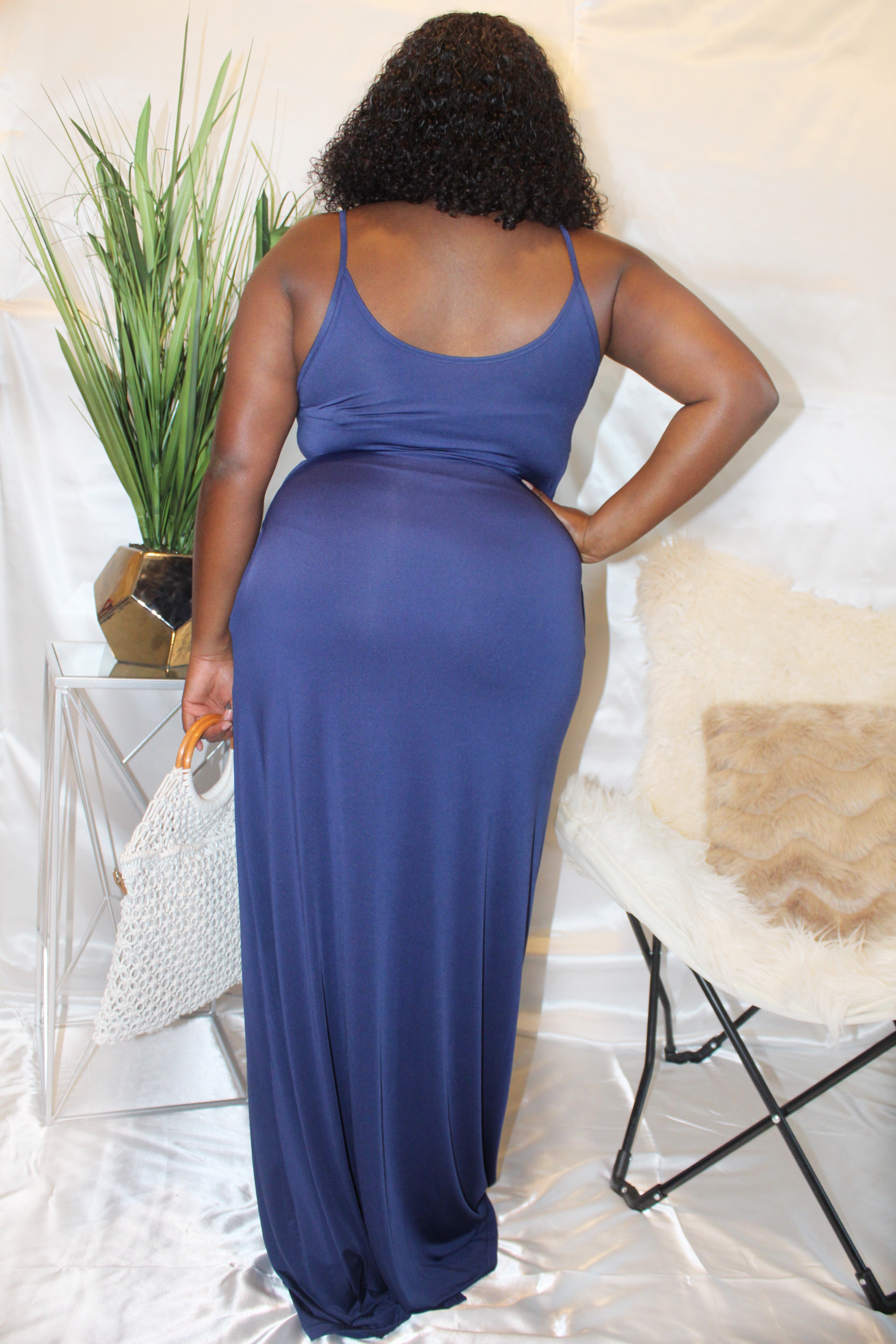 "Day Party" Navy Maxi Dress