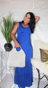 "Only Way" Blue Ruffle Dress